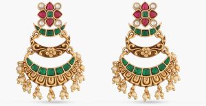 viny silver chandbali earrings