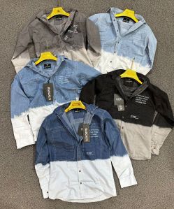 Denim shirts in half shaded