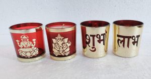 Lakshmi Ganesh Metallic Colour Candle holder