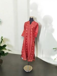 semi tussar kurti