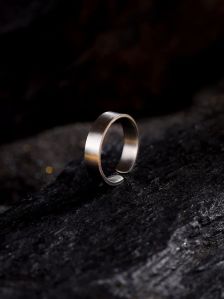 Stainless Steel Silver Plated Band Ring