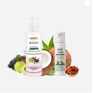 Herbal shampoo (200ml) and Hair serum (25ml) combo