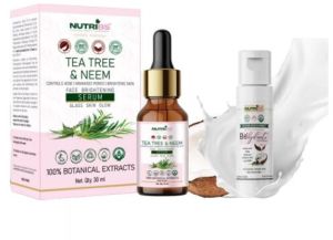 tea tree neem face serum body lotion combo