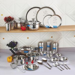 30 pcs cook serve stainless steel dinner set