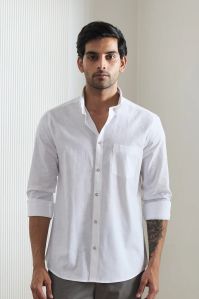 White Cotton Linen Shirts