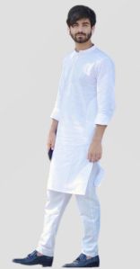 White Cotton Fabric Kurta