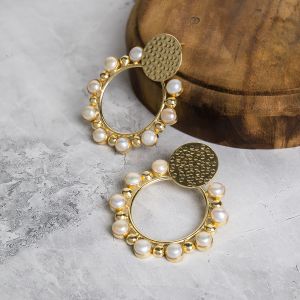 Statement Pearl Hoop Earrings