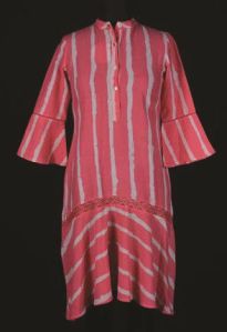 PS10010 Ladies Cotton Moss Stripe Long Kurti