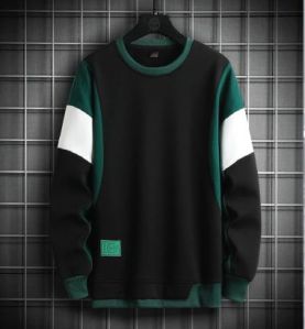 Men Cut and Sew Round Neck Sweatshirt