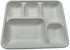 5CP Sugarcane Bagasse Rectangle Meal Tray