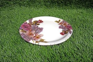 Melamine Purple Flower Printed Dinner Plate