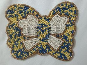 Welcome Spring Handmade Blue Yellow Butterfly Table Beaded Coasters