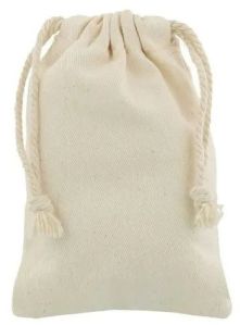 White Plain Cotton Potli Bag