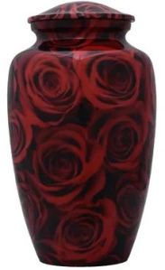 Red Rose Printed Cremation Urns