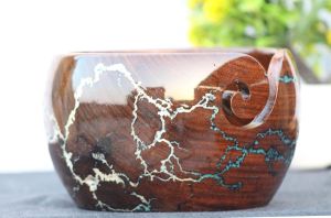 Rosewood Resin Yarn Bowl