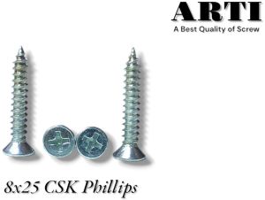 8x25 CSK Phillips Self Tapping Screw