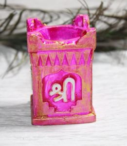 2 Inh Pink Clay Decorative Diya