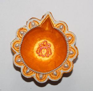 5 Inch Glossy Orange Clay Diya