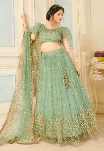 Sea Green Party Wear Lehenga