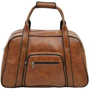 Light Brown Leather Duffle Bag