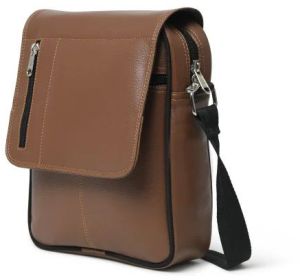 Plain Brown Leather Sling Bag