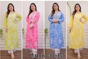 Ladies Cotton Chikankari Kurti