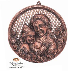 Round Brass Yashoda Krishna Wall Hanging