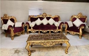 5 Seater Wooden Carved Sofa Set