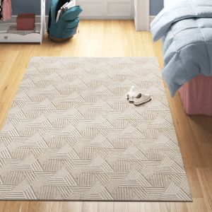 Natural Geometrical Hand Tufted Rug