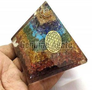 Seven Chakra Orgone Pyramid 70-75mm