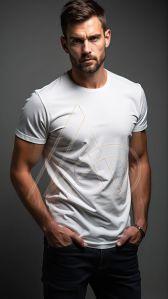 Mens Premium Polyester White Round Neck T-Shirts