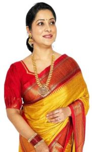 Kadiyal Gridlines Yellow and Red Paithani Silk Saree