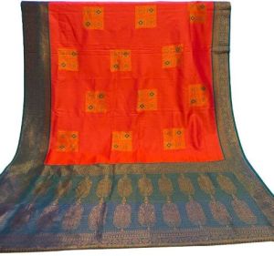 Orange Sana Silk Saree