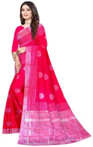 Rosy Pink Chanderi Silk Saree