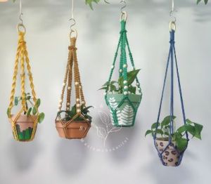 macrame flower stand