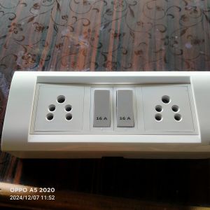 white 8mm pvc 2 Modular Switch Socket Board