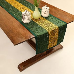 indian cotton mashru silk table runner