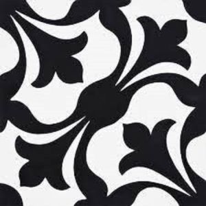 Black and White Matt Ceramic Moroccan Tile