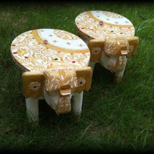 wooden elephant stool