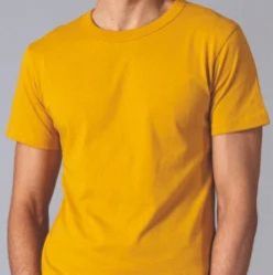 Mens Yellow Cotton T-shirt