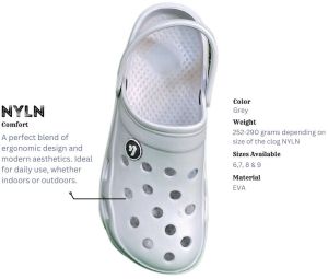 nyln grey clog