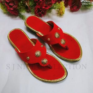 Ladies Red Flat Sandal