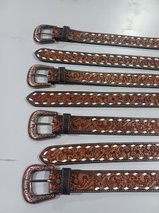 Hand carved western belts