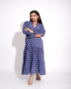 ANDROMEDA BLUE PRINT DRESS