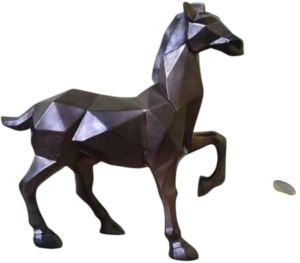 standing geometric horse statue