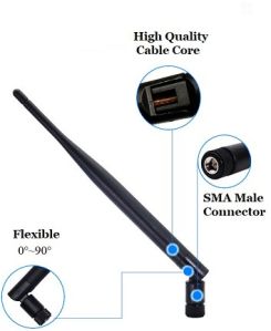 865MHz 5dBi Rubber Magnetic Antenna with RG174 Cable (L -3Mtr) + SMA Male Connector