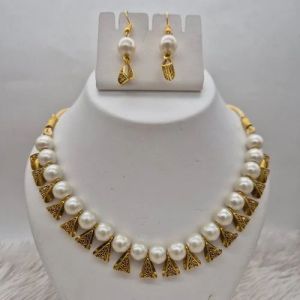 Imitation Pearl Necklace Set