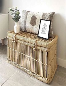 Modern Rattan Decorative Storage Trunk for Home Hotel Laundry Basket Multi Purpose Storage Box