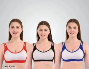 Cotton Blend Non Padded Sports Bra