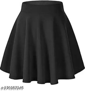 Ladies Black Polyester Mini Skirt